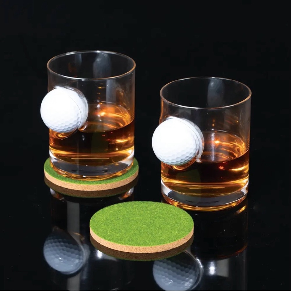 Golf Ball Whiskey Glass NWT